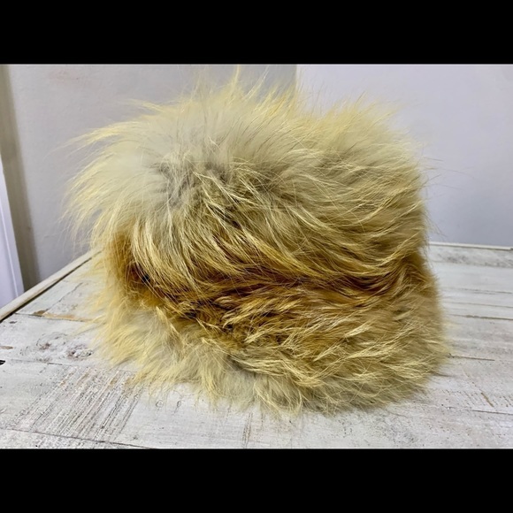 Vintage Red Fox Real Fur puff and hat set main image 7